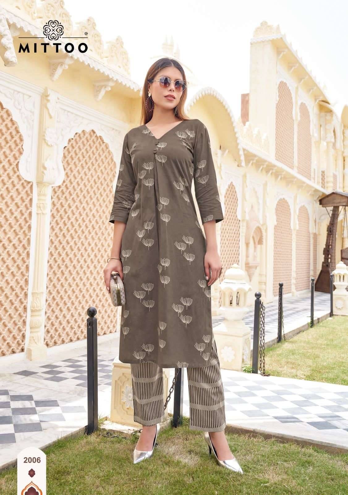  Floral Style By Mittoo 2001 To 2006 Series Beautiful Festive Suits Colorful Stylish Cotton Kurtis At Wholesale Price